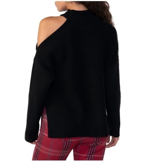 SANCTUARY Women's One-Cold-Shoulder Long-Sleeve Sweater Cut It Out Black… - Picture 3 of 10